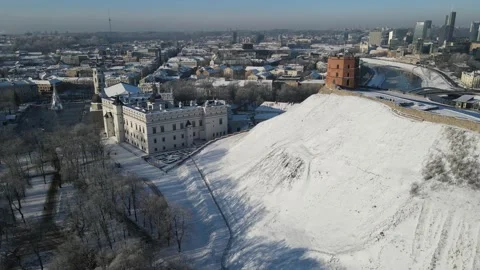 Gediminas Castle Tower in winter Stock Footage 167670856