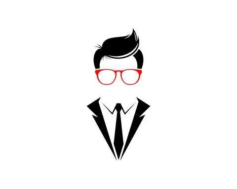 Geek boy using suit silhouette Stock Illustration