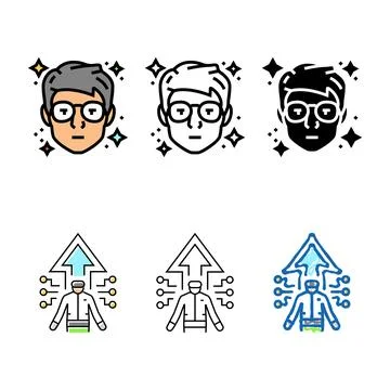 Geek chic tech enthusiast designs color icon vector Illustrazione stock