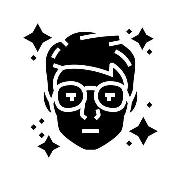 Geek chic tech enthusiast glyph icon vector illustration Stock Illustration