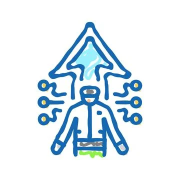 Geek chic tech enthusiast icon doodle illustration Stock Illustration