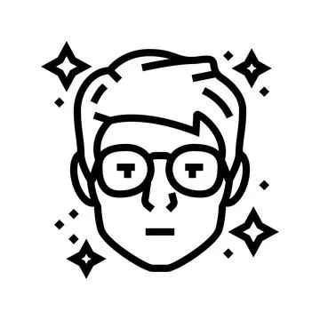 Geek chic tech enthusiast line icon vector illustration Illustrazione stock