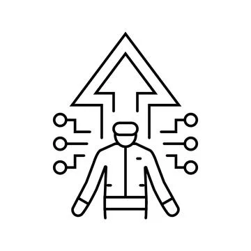 Geek chic tech enthusiast line icon vector illustration Stock Illustration
