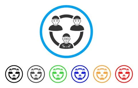 Geek Collaboration Network Rounded Icon Illustrazione stock