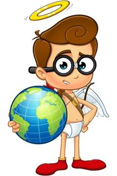 Geek Cupid Character Stock Illustration
