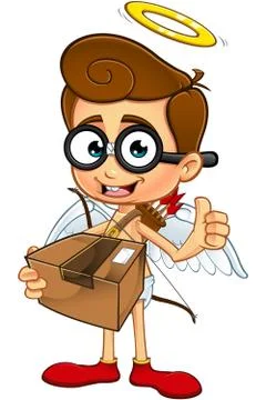 Geek Cupid Character Illustrazione stock