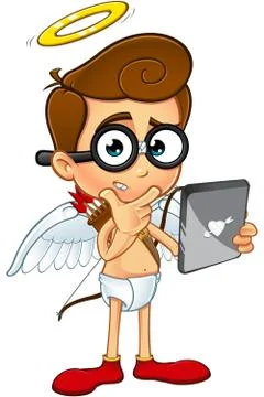 Geek Cupid Character Stock Illustration