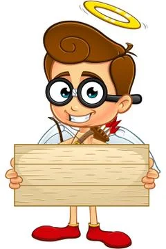 Geek Cupid Character Stock Illustration