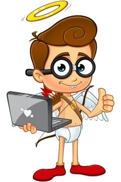 Geek Cupid Character Stock Illustration