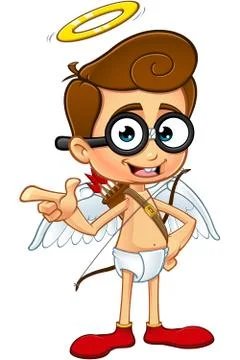 Geek Cupid Character Stock Illustration