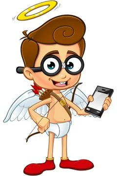 Geek Cupid Character Illustrazione stock