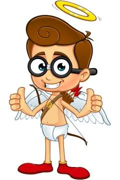 Geek Cupid Character Stock Illustration
