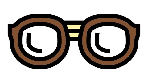 geek glasses frame color icon animation Stock Video Pond5