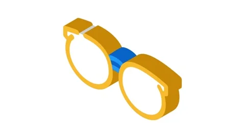 Geek glasses frame isometric icon animation Stock Footage 327295854