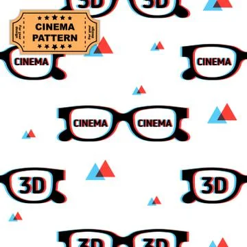 Geek glasses seamless vector pattern, print for graphic design, fabric Stock Illustration