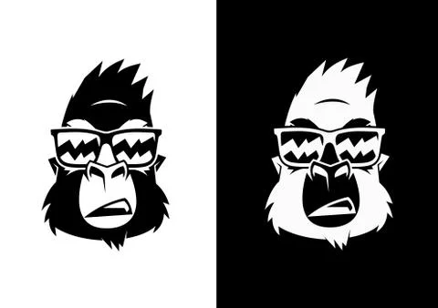 Geek gorilla Stock Illustration