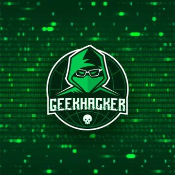 Geek Hacker logo template Stock-Illustration