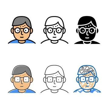 Geek human color icon vector sign set Illustrazione stock