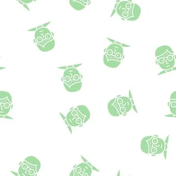 Geek human glyph seamless pattern sign Illustrazione stock