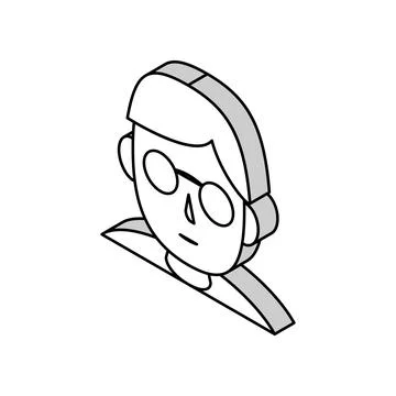 Geek human isometric icon vector illustration sign Stock Illustration