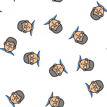 Geek human vector seamless pattern sign Stock Illustration