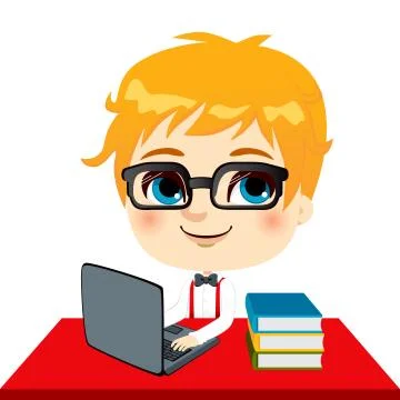 Geek Kid Student Illustrazione stock