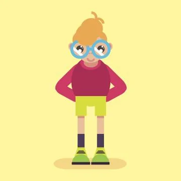 Geek logo nerd vector glasses illustration icon man character smart boy desig Stock Illustration