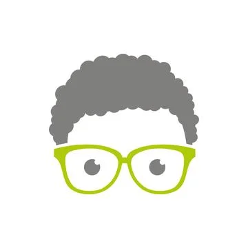 Geek Nerd Face Icon Vector Template Stock Illustration