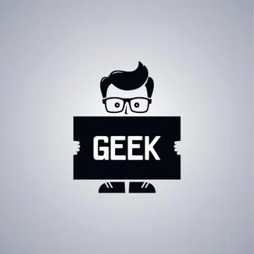 Geek nerd guy Stock Illustration