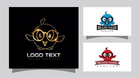 Geek Nerd Owl Vector Sign Stock Illustration