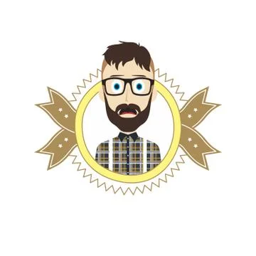Geek retro guy Illustration