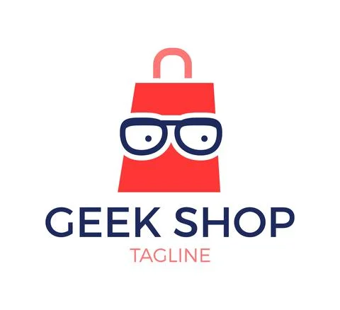 Geek shop vector logo template design イラスト素材