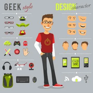 Geek Style Set Stock Illustration