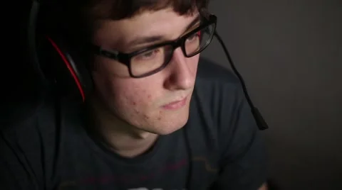 Geek Talking Online Stock Footage 45842707