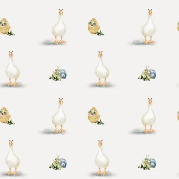 Geese and chicks pattern design for textile and wallpaper backgrounds Stock Illustration