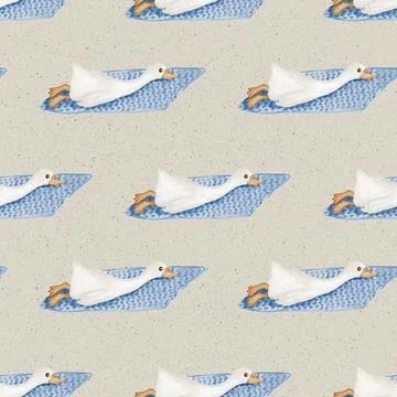 Geese pattern design for textile and wallpaper backgrounds in seamless print Stock Illustration