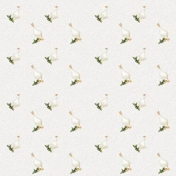 Geese pattern design for textile and wallpaper in seamless watercolor style Stock Illustration