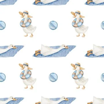 Geese in playful patterns perfect for textiles and wallpaper designs Stock Illustration