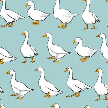 Geese seamless pattern Stock Illustration