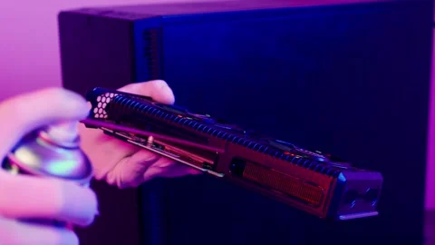 Geforce rtx3060 ti powerful modern Video Card close up. Minsk, Belarus - April 7 Stock Footage 274816107