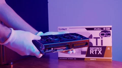 Geforce rtx3060 ti Video Card with Branded package. Minsk, Belarus - April 7 Stock Footage 276334527