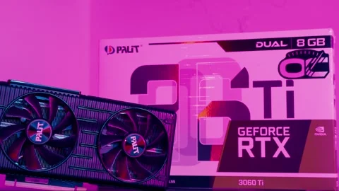 Geforce rtx3060 ti Video Card with Branded package. Minsk, Belarus - April 7 Stock Footage 278063305