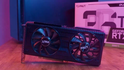 Geforce rtx3060 ti Video Card with Branded package. Minsk, Belarus - April 7 Stock Footage 278063336