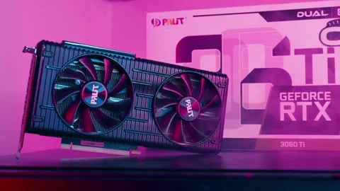 Geforce rtx3060 ti Video Card with Branded package. Minsk, Belarus - April 7 Stock Footage 279025129