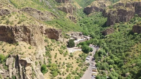 Geghard armenian medieval monastery complexity 2 Stock Footage 325444744