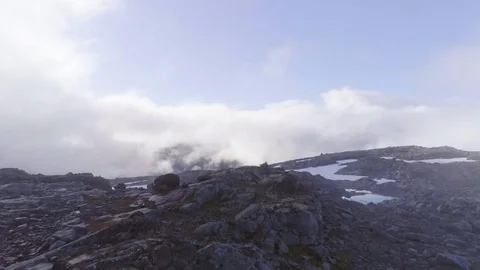 The Geiranger fjord and the surrounding nature landscapes Stock Footage