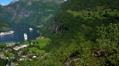 Geiranger fjord, Norway. Stock Footage