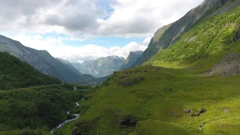 Geiranger valley forward Stock Footage 201326311