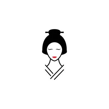 Geisha face vector 스톡 일러스트