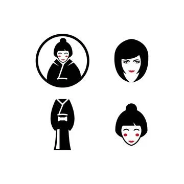 Geisha face vector Stock Illustration